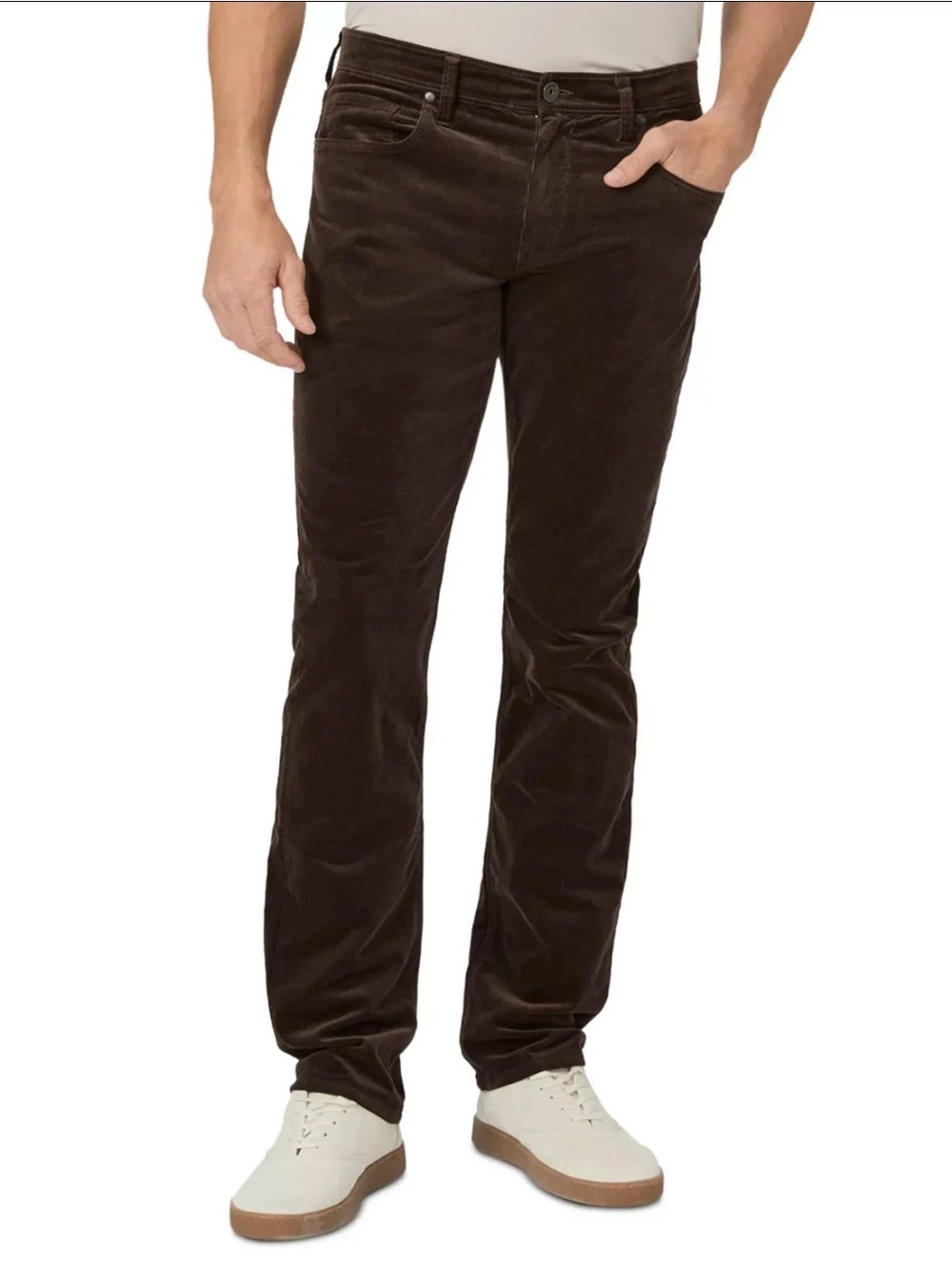Paige  Federal Slim Straight Fit Brown  Curdoroy Jeans Men's 38